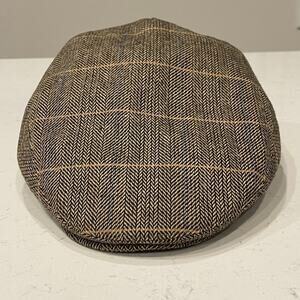 Jaxon Herring Bone Tweed Wool Cap Men's Size XL